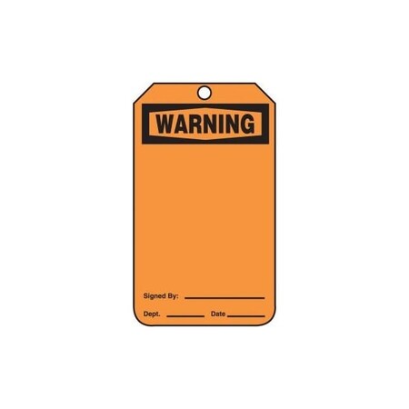 Accuform Safety Tags, WARNING BLANK/DO NOT REMOVE, 8.5inx 3.875in, RP-Plastic, 25PK MDT305PTP
